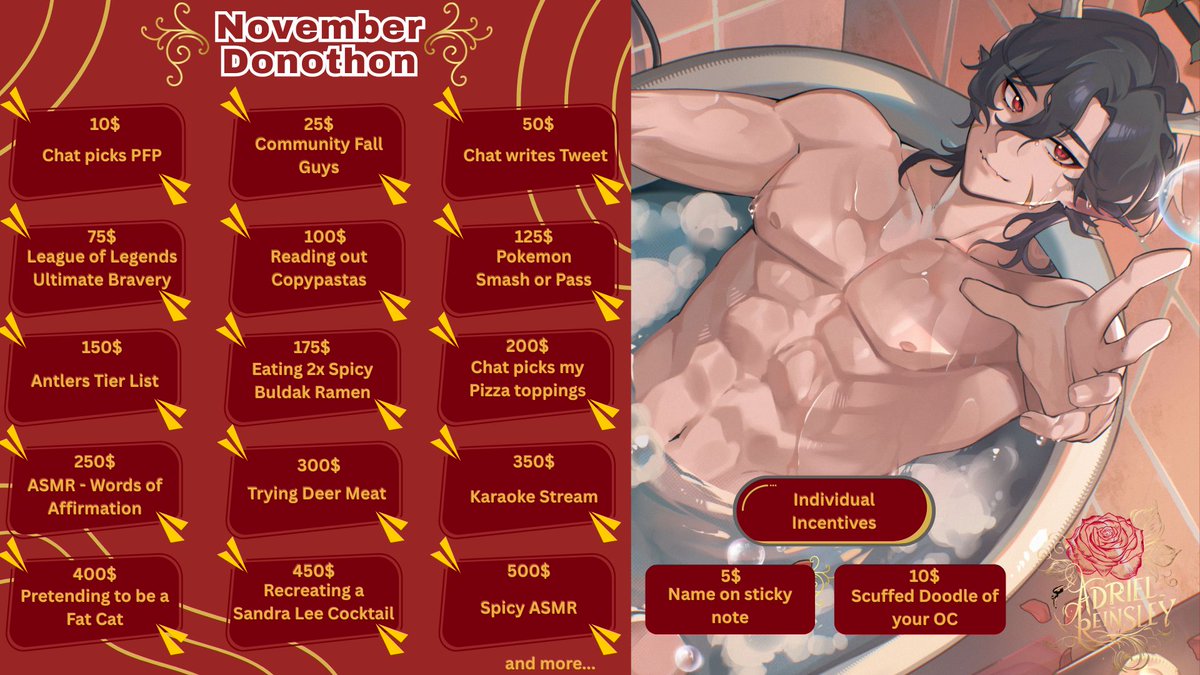 SURPRISE! We start Adriel's surprise November donothon before the big 2.0 model party ^^)/ There are some secret surprise stretch goals hehe....