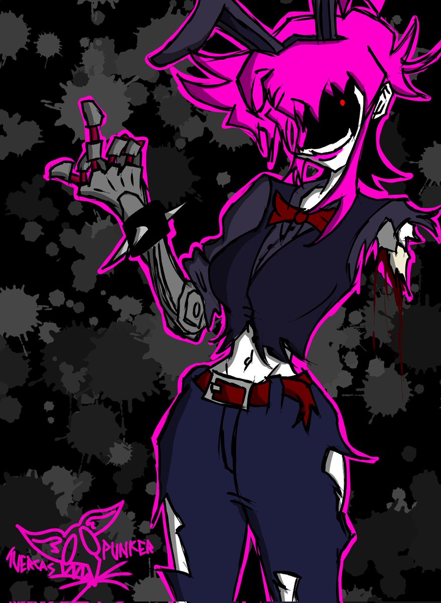 TuercasPunker's tweet photo. Happy halloween 🎃 
#fnaf #fnafhstober2025 #Bonnie https://t.co/J7uxo05Heg