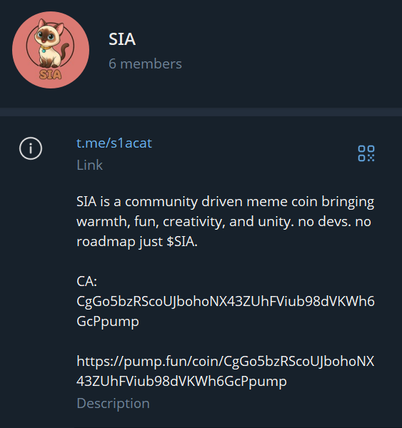 s1acat's tweet photo. SIA Telegram Community is up!🐈❤️‍🔥

Let's go! #SIA 

https://t.co/0FJA47zFsH

ca: CgGo5bzRScoUJbohoNX43ZUhFViub98dVKWh6GcPpump https://t.co/cezxNFNCz7