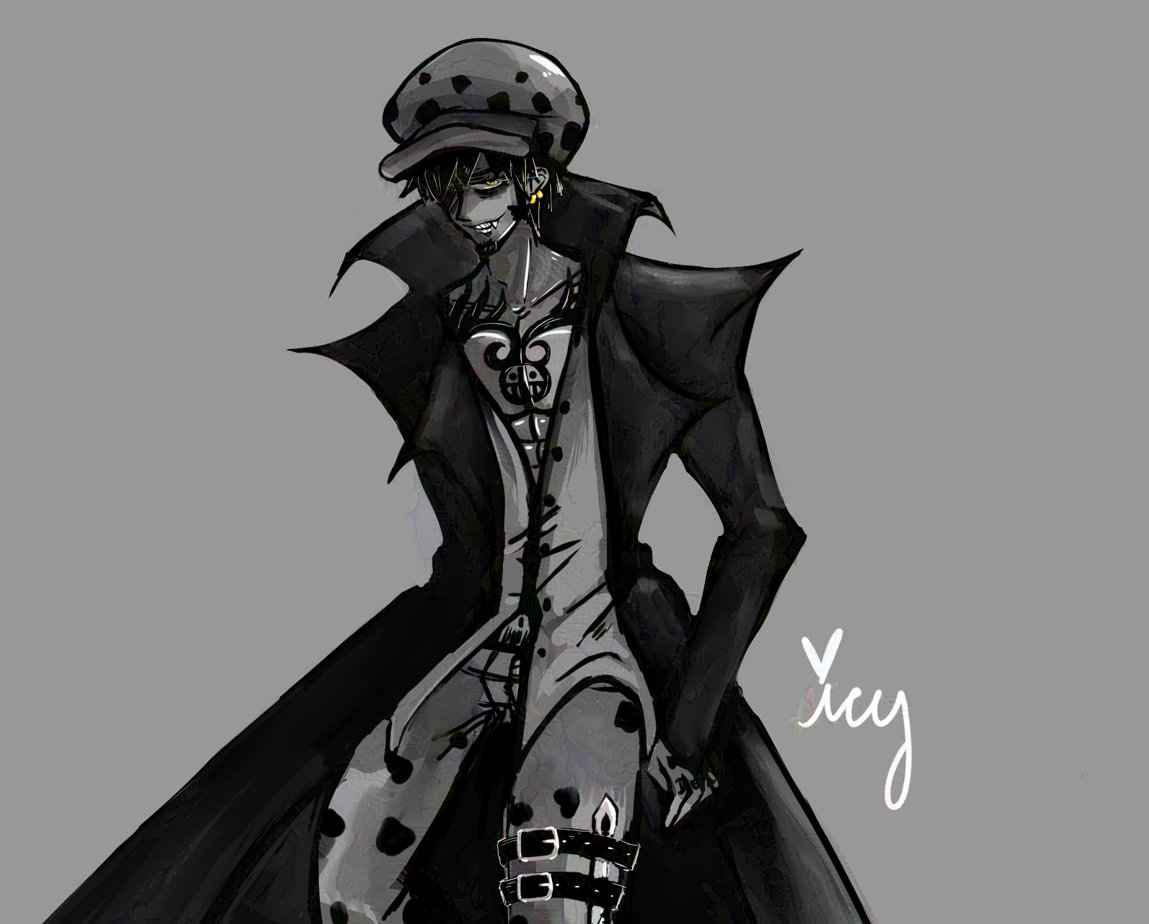 IcyXLaw's tweet image. Haven't done any art in over a month and I forgot how to do everything...so here is a little Halloween Law 🤣🖤