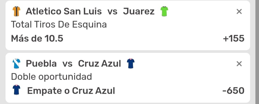 Vamos con otro parlay Familia Cuota +192 Si no se gana sorteo $200 con los que me sigan. tienen hasta el minuto 20 de cada partido.