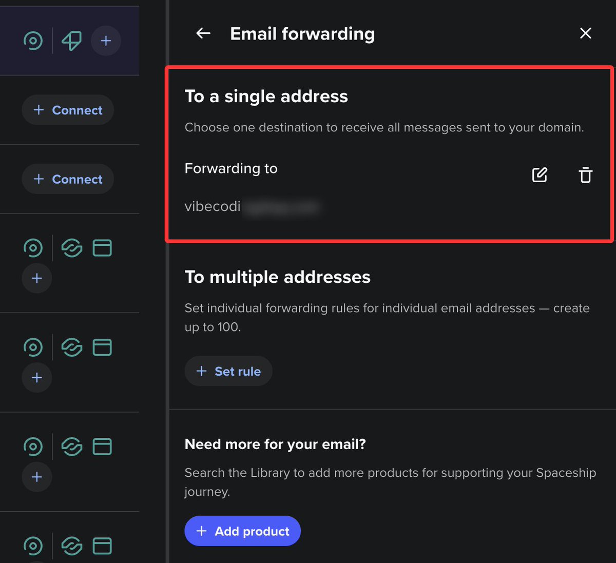 VibeCodingCN's tweet image. Spaceship.com 不但域名便宜，而且邮件转发是免费的，配置非常方便

刚测试了下，没问题，挺好的。