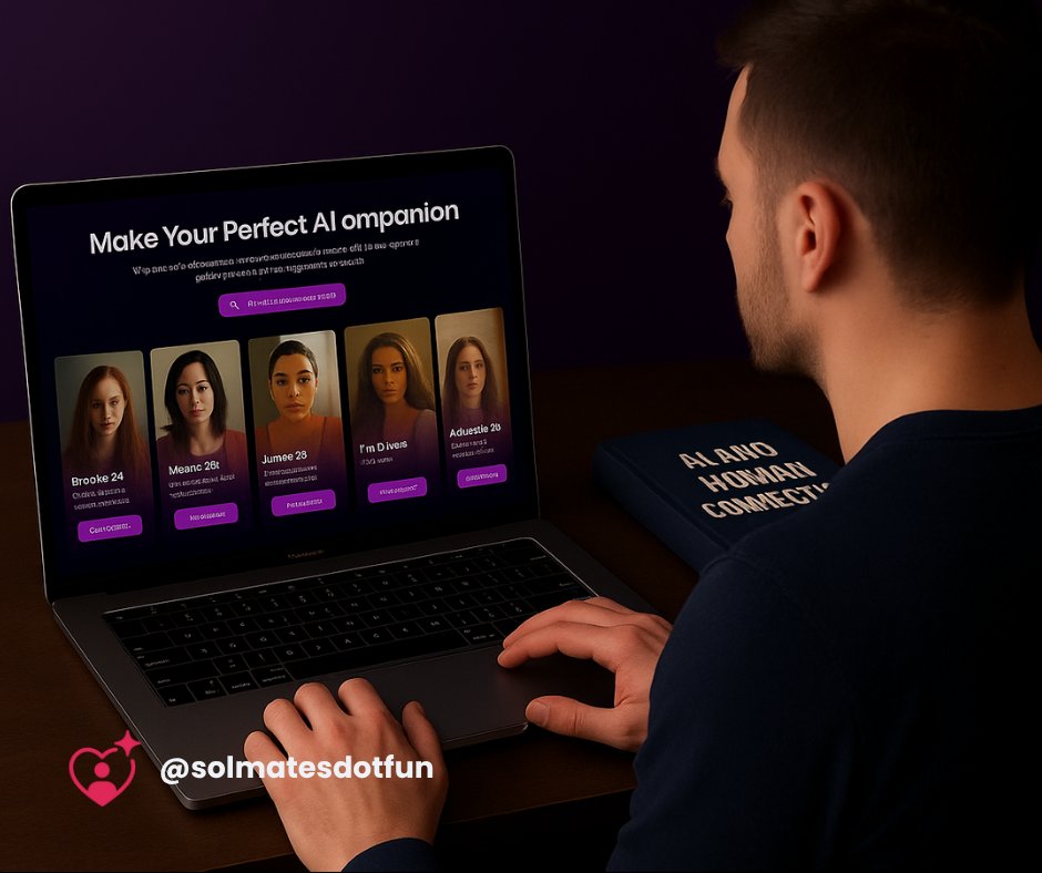 solmatesdotfun's tweet photo. Solmates uses adaptive AI to learn emotional patterns over time, creating familiarity and memory between the user and companion. https://t.co/OehJPKHhDj
