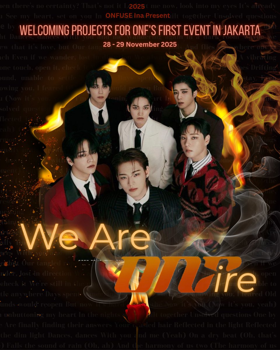 🔥 WE ARE ONFire here! 🔥

Let’s welcome ONF’s <a href="/wm_on7off/">온앤오프 (ONF) Official</a> first visit to Indonesia🇲🇨 with our brightest hearts💛💡

Stay tuned — something special is coming 👀

#ONFireJKT #ONF #온앤오프 #효진 #이션 #승준 #와이엇 #민균 #유