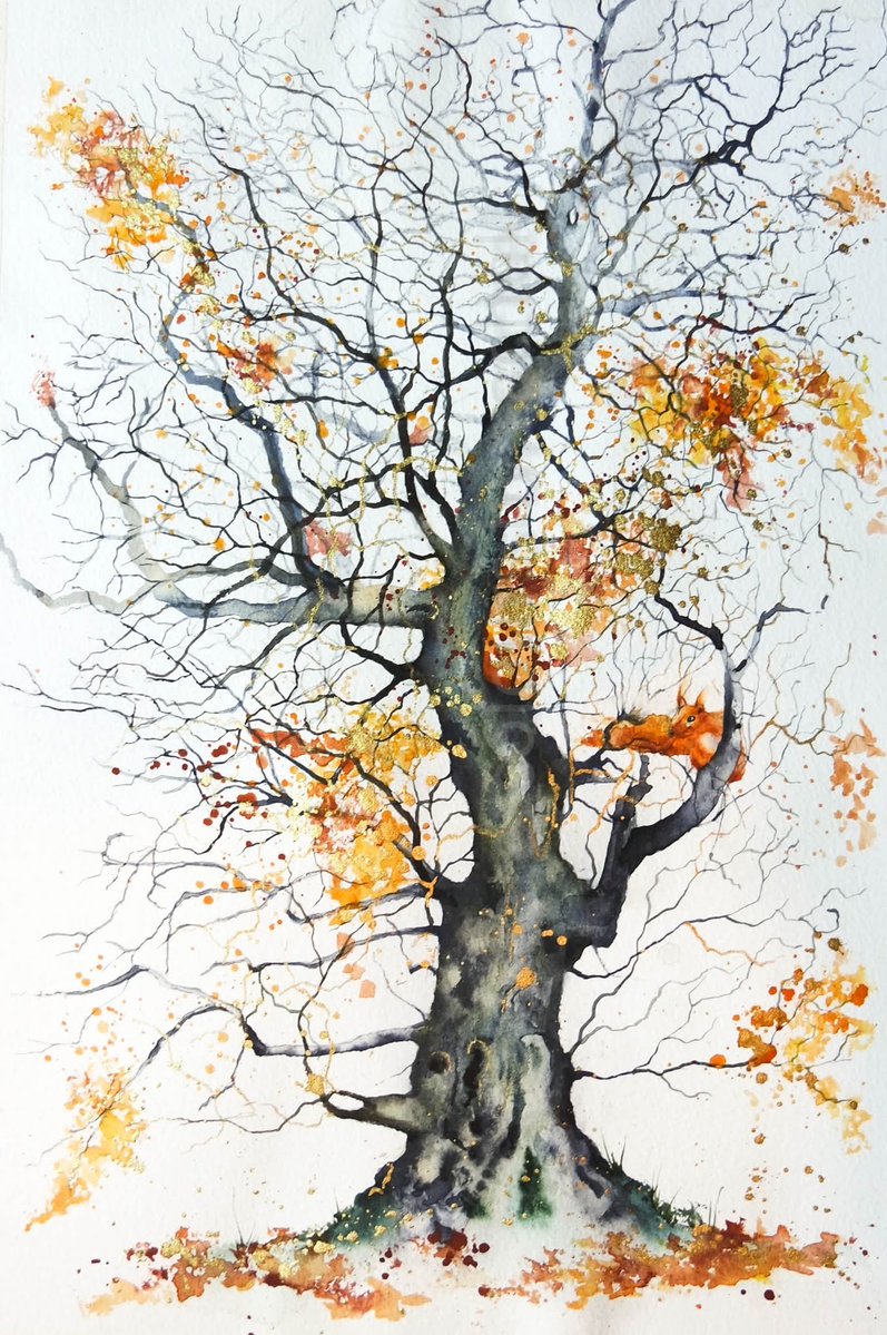 Elidanza's tweet image. Autumn tree, can you find the little visitor?

Happy Saturday x

#watercolour #art #tree #redsquirrel #autumn #watercolor  #leaves #wildlife #watercolourpainting #branches #autumncolour #November #artist #art #Britishwildlife #inspiration
