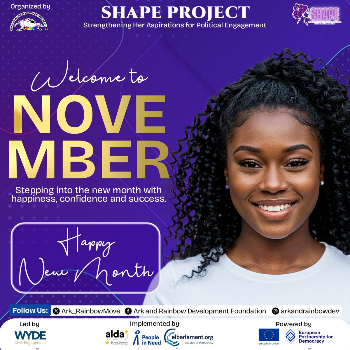 Ark_RainbowMove's tweet photo. Happy New Month! Let’s make it count as we keep working toward becoming better versions of ourselves.🎉💜💪🏽
#newmonth #November2025 #TogetherWeGrow #ARDEF https://t.co/F9W8wD3mbF