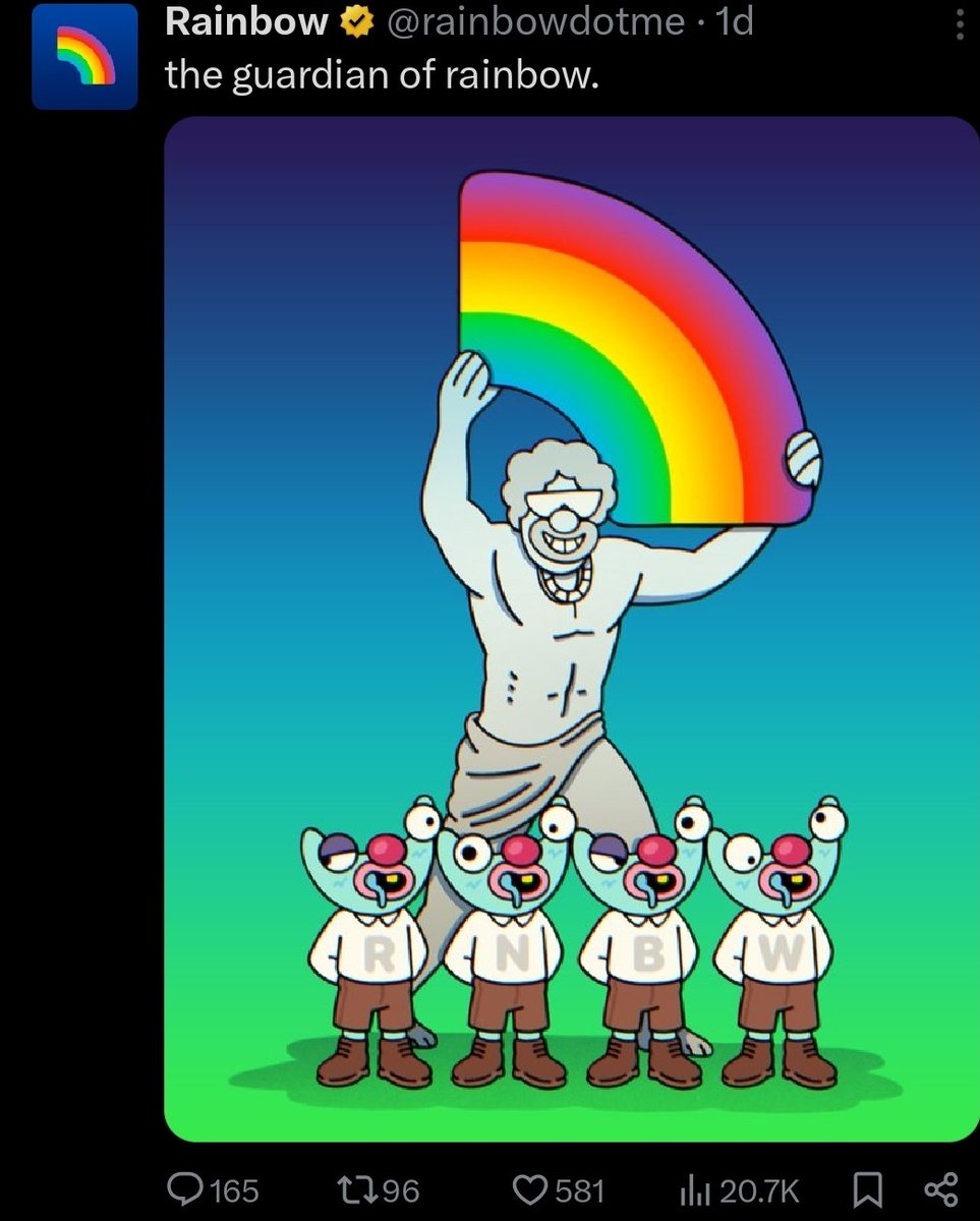 Imagine trading in a place where you have a personal guardian 📌 

The Rainbow guardian is here to guard and ensure you're winning on-chain. 

It's time to start making the right decisions while trading on the blockchain. 

Pivot to <a href="/rainbowdotme/">Rainbow</a> now📍