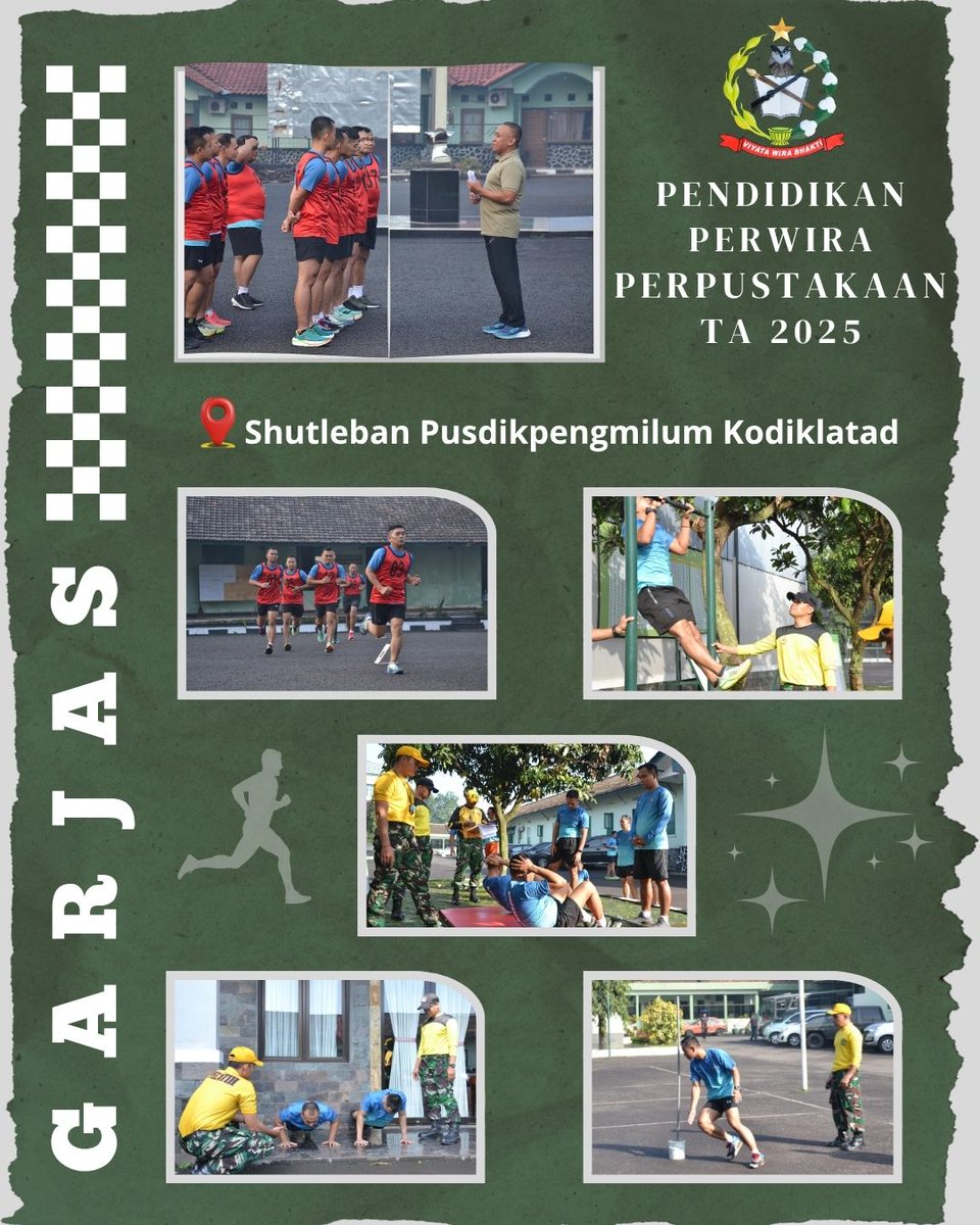 pengmilum's tweet photo. Sebanyak 17 peserta (15 militer & 2 PNS) mengikuti Tes Kesegaran Jasmani sebagai bagian dari pendidikan Dikpataka.
Kegiatan berlangsung aman, tertib, dan penuh semangat!
#Pengmilum #Pusdikpengmilum #TNIAD #Garjas #Dikpataka #Perpustakaan #PerwiraPerpustakaan
#PendidikanMiliter https://t.co/5WGbW5t2Uh