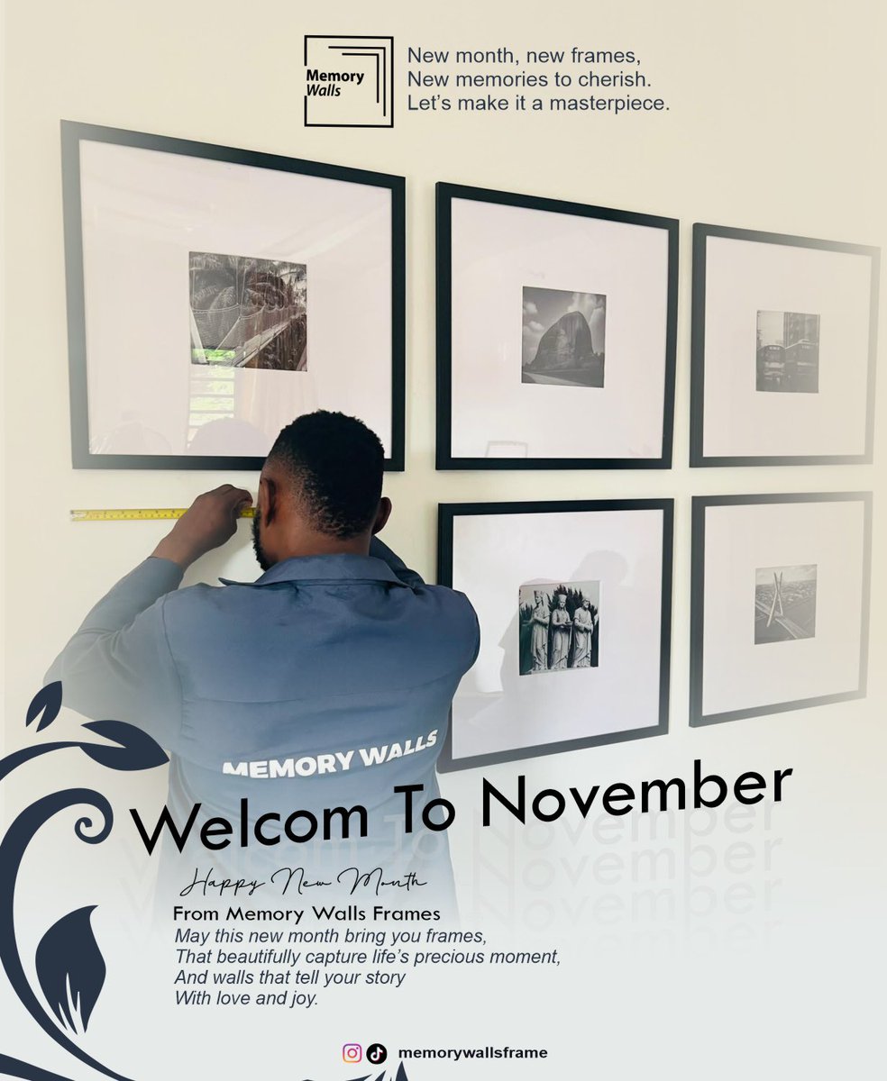 New month, new frames, New memories to cherish.
Let's make it a masterpiece.
Cc: <a href="/memorywalls_/">MemoryWalls Frames</a>