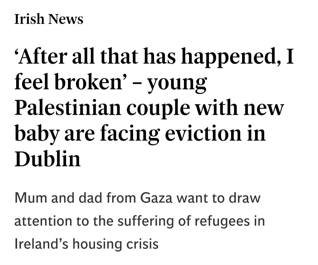 Early morning heartstrings pulling propaganda, Omar said his son would grow up proudly Irish-Palestinian 🚩.

Why should this couple get a story printed when there is Irish families sitting in hubs or sleeping in their car?

Ireland does have a housing crisis but our own should