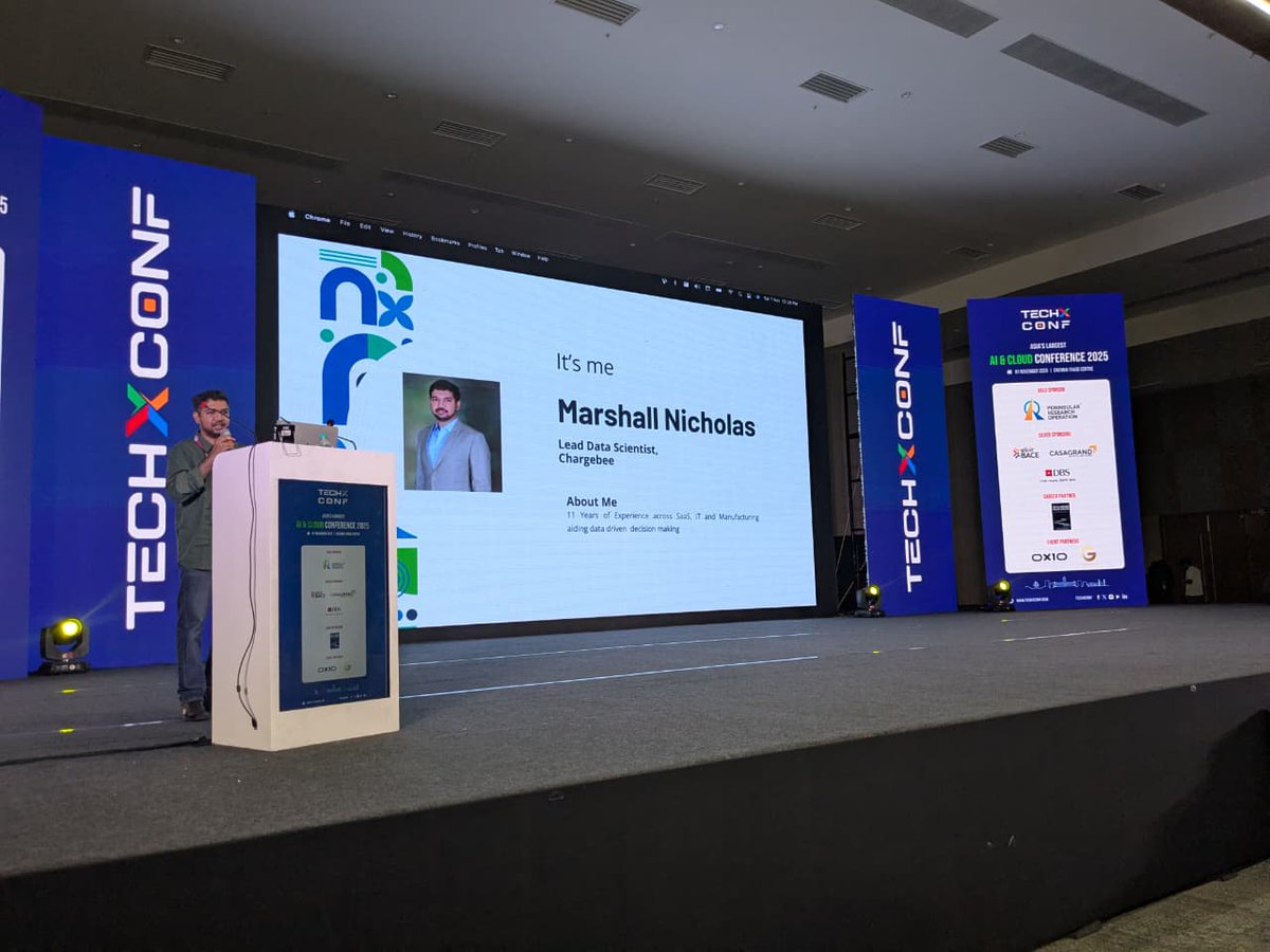 TechXConf's tweet image. 🚀 Live at TechXConf 2025!

In Track 1, Marshall Nicholas is presenting:

🎯 “Simple Question, Perfect Answer.”

Dive into the art of asking the right questions and uncovering actionable insights — a masterclass in clarity, precision, and problem-solving. 💡✨

#TechXConf…