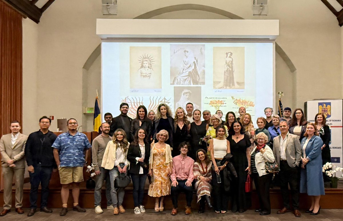 CG_RO_LA's tweet photo. 🇷🇴 On the 150th anniversary of Queen Marie’s birth, the CG of RO in LA, in partnership with UCLA and the Romanian Cultural Institute, hosted the screening of “Maria, Heart of Romania.”
#UCLA #MariaHeartofRomania #CulturalDiplomacy #CGLosAngeles #MinistryofForeignAffairsRomania https://t.co/FOGCeUOXKk