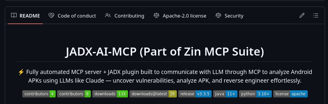 zinja_coder's tweet photo. JADX-AI-MCP: 11,000+ Downloads, 600+ Stars, 40+ issues closed, 20+ PR closed and many lessons as open source maintainer. 

Thank you everyone for their contributions.

Github: https://t.co/5DiPiJhi8H https://t.co/dFK36Q3xCV