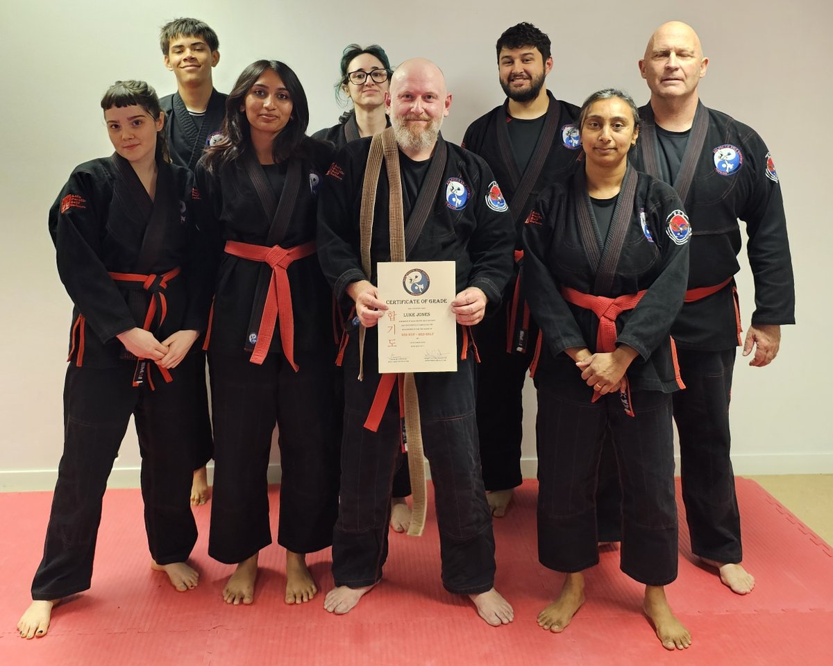 asiapacificself's tweet photo. On 18 Oct 25, Luke earned his Hapkido Red belt.  The grading was a gruelling test of endurance, determination and designed to test under stressful conditions.   Luke did a fantastic job.   Congratulations Luke.   It was great to watch.

#hapkidotraining #hapkidograding https://t.co/Ni2DmlbksV