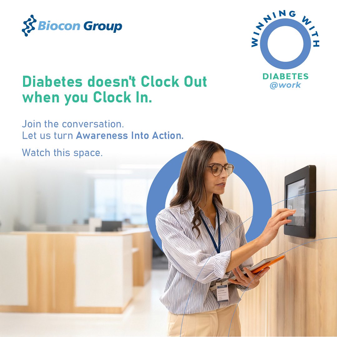 Diabetes doesn’t clock out when you clock in.

This #DiabetesMonth we’re launching Winning With Diabetes at Work to highlight what it takes to thrive at work while managing diabetes.

Join us to turn awareness into action.
#WWDatWork #DiabetesAtWork 

<a href="/Bioconlimited/">Biocon</a> <a href="/SeemaAhuja1/">Seema Ahuja</a>