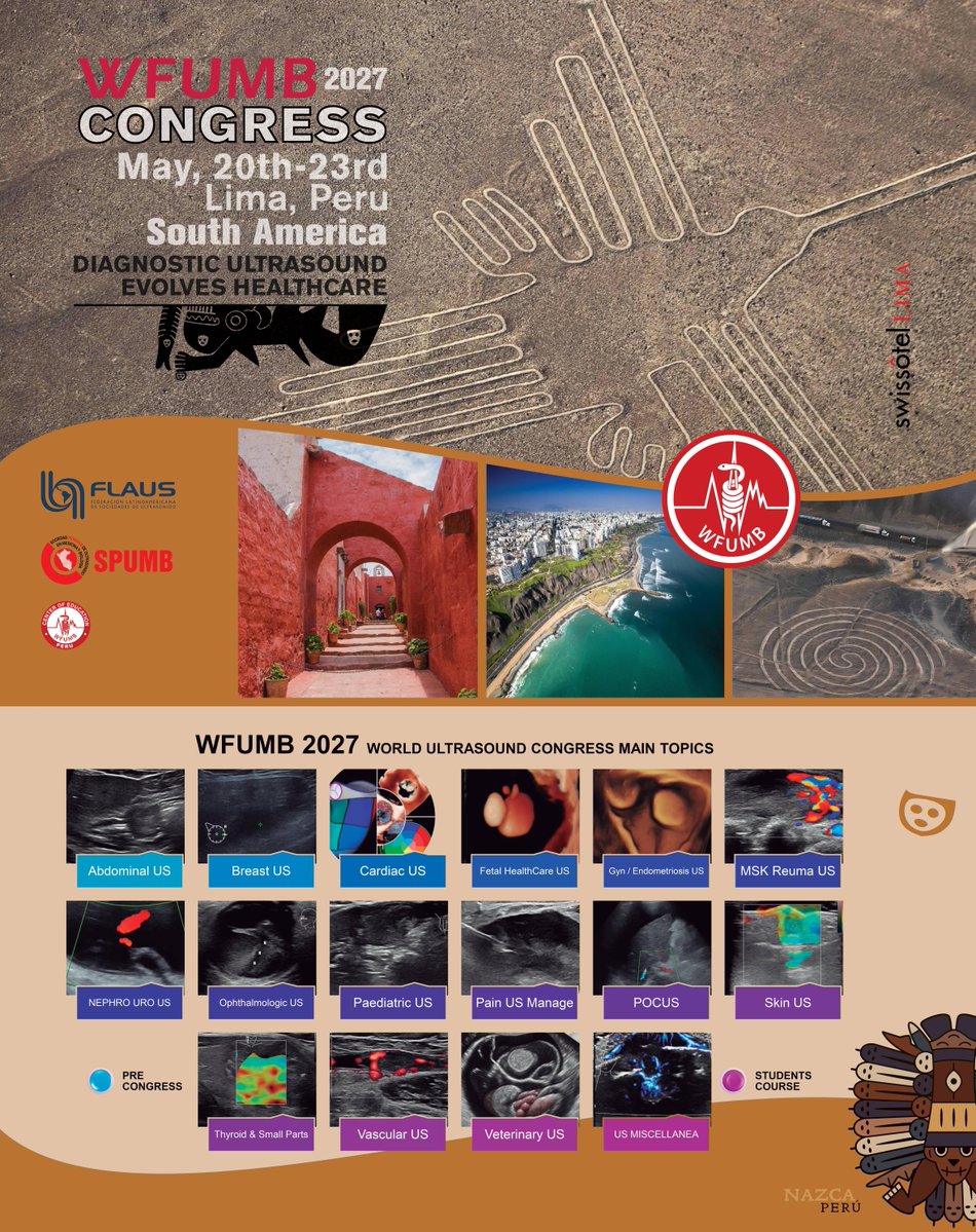 WFUMB Congress 2027 in Lima, Peru is shaping up well!
Keep an eye on the WFUMB.org website for more information coming soon.