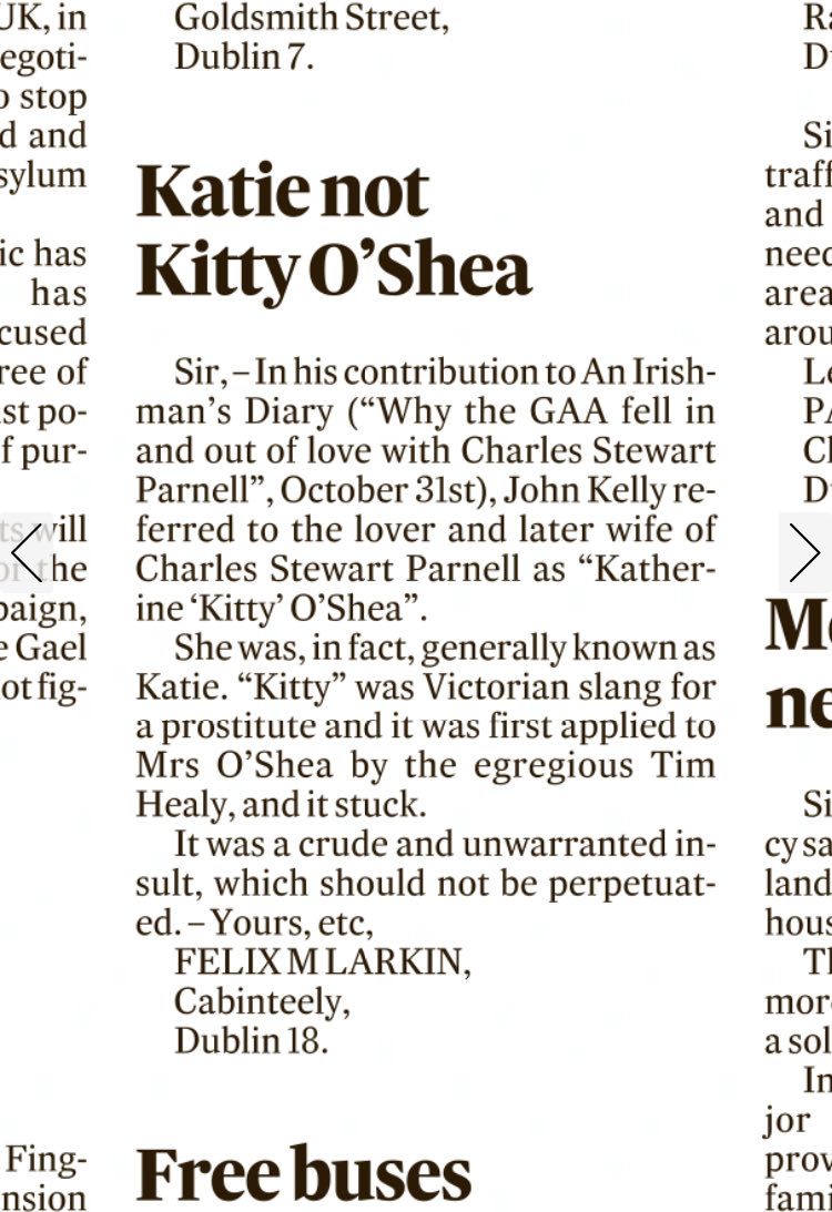 My letter in today’s Irish Times