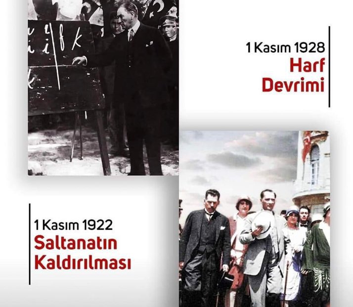 Saltanatın kaldırılması ve Harf Devrimi kutlu olsun..