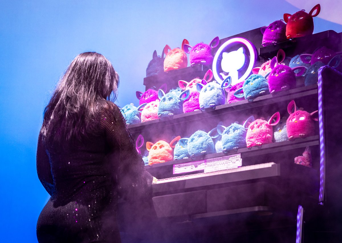 martinwoodward's tweet image. How it started and how it&apos;s going.  Thanks to @github for not just tolerating my whacky ideas but supporting them. And thanks to @helenhousandi for always being up for shenanigans when I call. Great seeing folks at  #GitHubUniverse