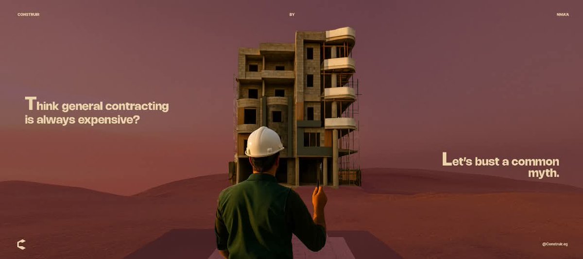 Construir_eg's tweet image. Myth: Smart Solutions means high costs.
 Truth: A professional contractor minimizes waste and saves you time &amp;amp;Money for long time
With every project, we craft more than buildings — we create Signature Homes.
#ConstruirWay #BuildingSmart #SignatureHomes