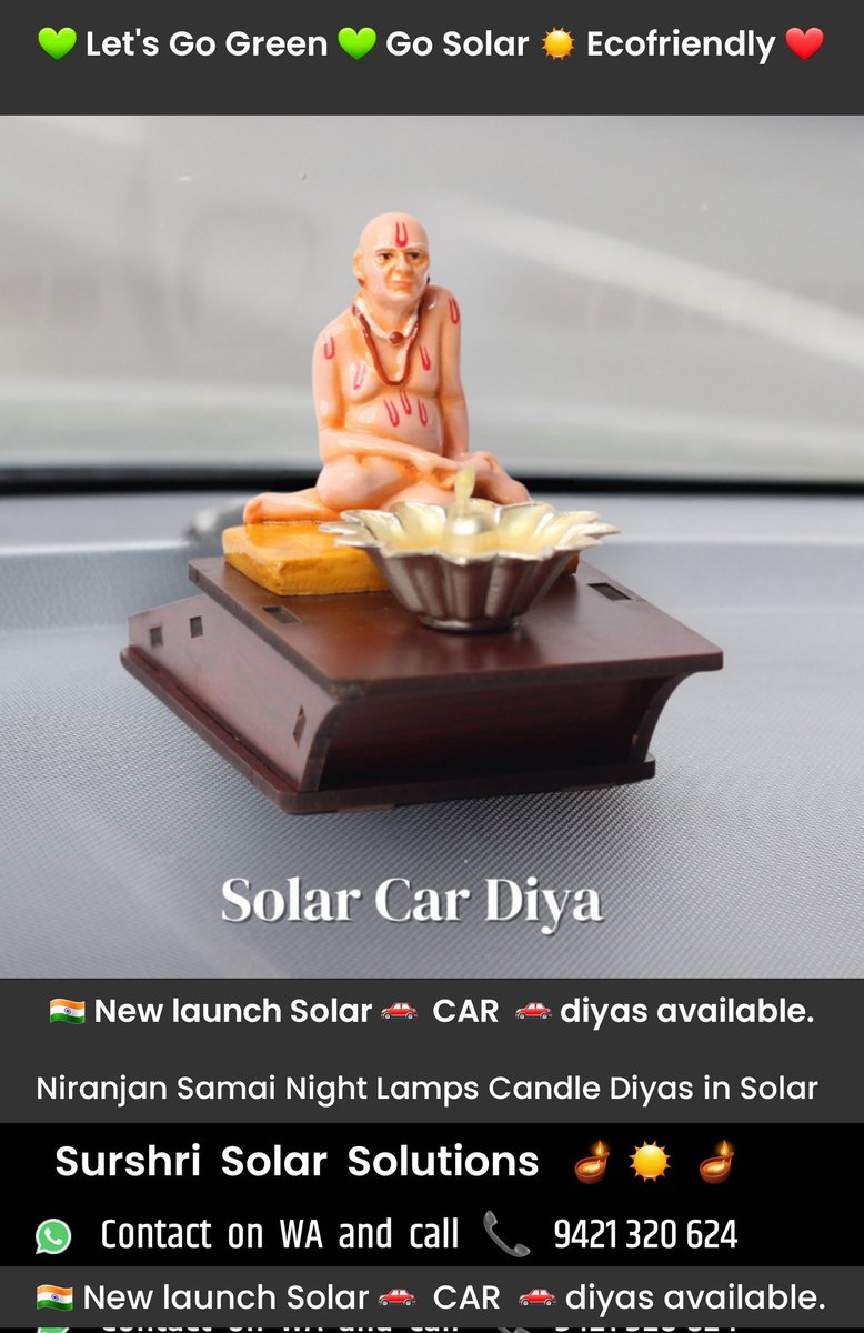 surshrisolar's tweet image. We at #SurshriSolarSolutions are committed towards harnessing free &amp;amp; abundant renewable energy available to us : #SOLAR 🌞

Ours is an #GreenTech organization with sole aim of marketing these products &amp;amp; in creating awareness for use of these products.

#SolarCarDiya #NewProducts