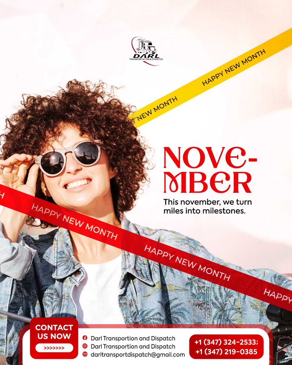 DarlDispatch25's tweet image. November is here — and we’re ready for the road! 🚚💨
Let Darl Transport &amp;amp; Dispatch simplify your loads while you enjoy the earnings.
Happy New Month to our drivers &amp;amp; partners!

#LogisticsDoneRight #HappyNewMonthNovember #SmallFleetDispatch #TruckingLife #FreightDispatcher