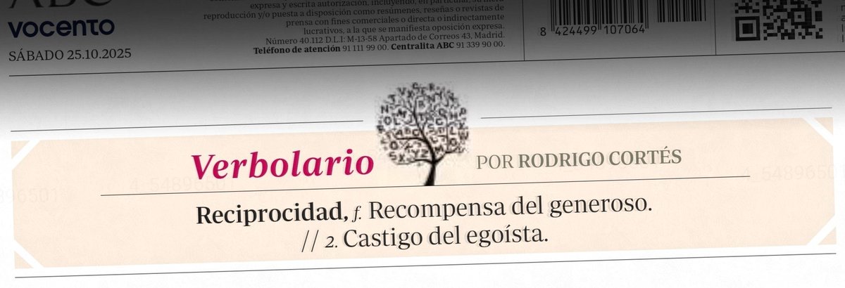 Verbolario's tweet image. «Reciprocidad»; 25/oct/2025: voz n° MMMDCCXVIII @rodrigocortes