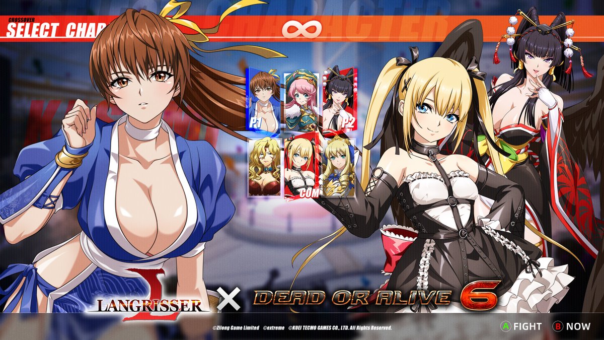 beionetsing's tweet image. ((o ･｀∀･´)ﾉどうもベイオです！早速土曜発表ですが夏に歴史ある戦略物語！⚔「ラングリッサーモバイル」⭐にDOA6コラボで世界規模！大成功でした。女天狗/かすみ/マリーが登場してランモバ仕様で大活躍！最高けんね。拳があつい！
#APM3 #DOA6 #アーケード #GGST #DOAXVV #バーチャ #ランモバ