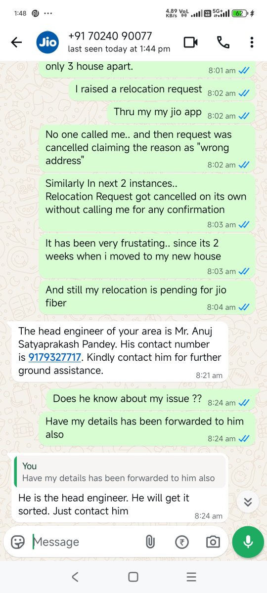 tarun8s86's tweet photo. @JioCare See the scam going on in name of jio air fiber connection.. shame on jio services . Just lootinh the common man.. with zero services and zero work being done.. if these employees are real, then they should be fired immediately with strict enquiry. contact me for complete details https://t.co/LB2U26B0kI