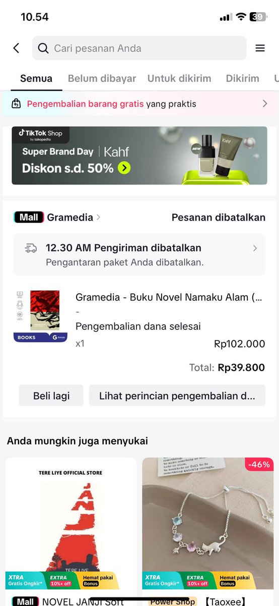 cikinemawe's tweet photo. Udah 2 kali wl buku batal krn promo tiktokshop + tokped selalu ga dikirim wehhhhh😢😢@gramedia https://t.co/NMH867tRto