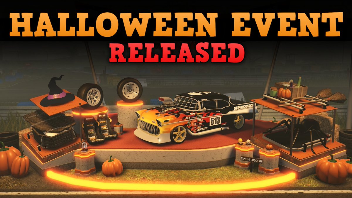 NS_GamesRB's tweet photo. HALLOWEEN EVENT + UPDATE🎃
- LIMITED Halloween Car
- LIMITED Halloween Mods
- Halloween Event Stand
- Progress Board & Hallo-Herbert!
- 3 New cars
- New Gamepass (4 cars)
  - On sale for 699 r$ until november 6th

- New Codes:
DELAYCAZA, CARS, PLANB, HALLOWEEN

Enjoy everyone!♥️