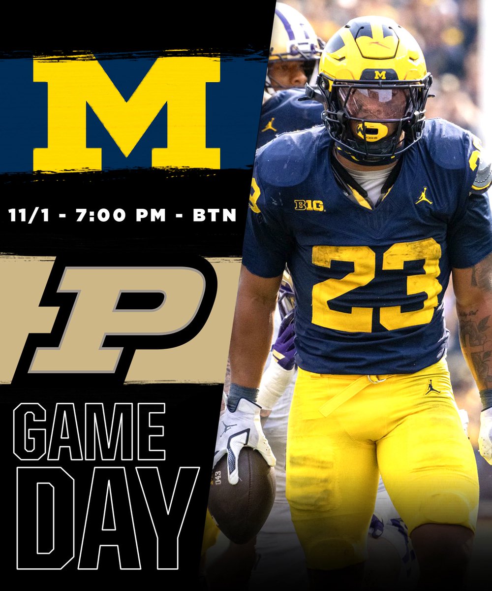 uofmcoverage's tweet image. GAMEDAY! 〽️
Michigan is a 21.5-point favorite against Purdue (2-6). Drop your score predictions👇
#BeatPurdue #GoBlue