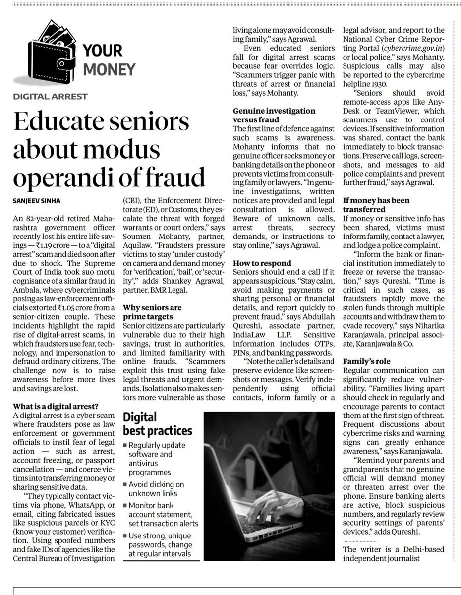 Warrenwala's tweet image. மூத்த குடிமக்கள் கவனத்திற்கு: மோசடி குறித்து எச்சரிக்கை! 🚫

டிஜிட்டல் கைது (Digital Arrest), OTP, KYC அப்டேட் போன்ற பெயர்களில் நடக்கும் நிதி மோசடிகளில் இருந்து உங்களை மற்றும் உங்கள் அன்புக்குரியவர்களைப் பாதுகாத்துக் கொள்ளுங்கள்.