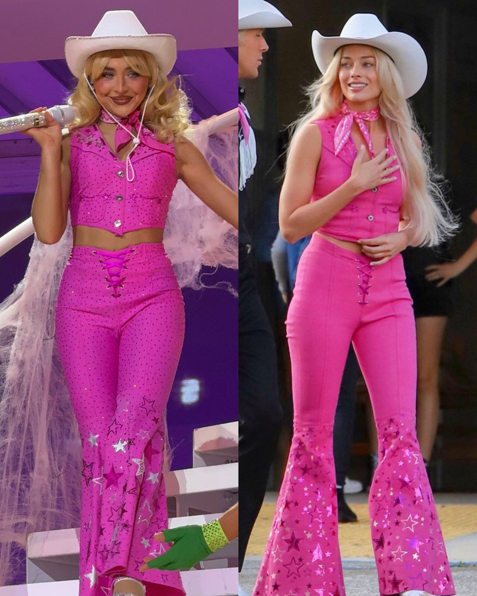 filesmargot's tweet image. sabrina carpenter as margot robbie barbie for halloween.