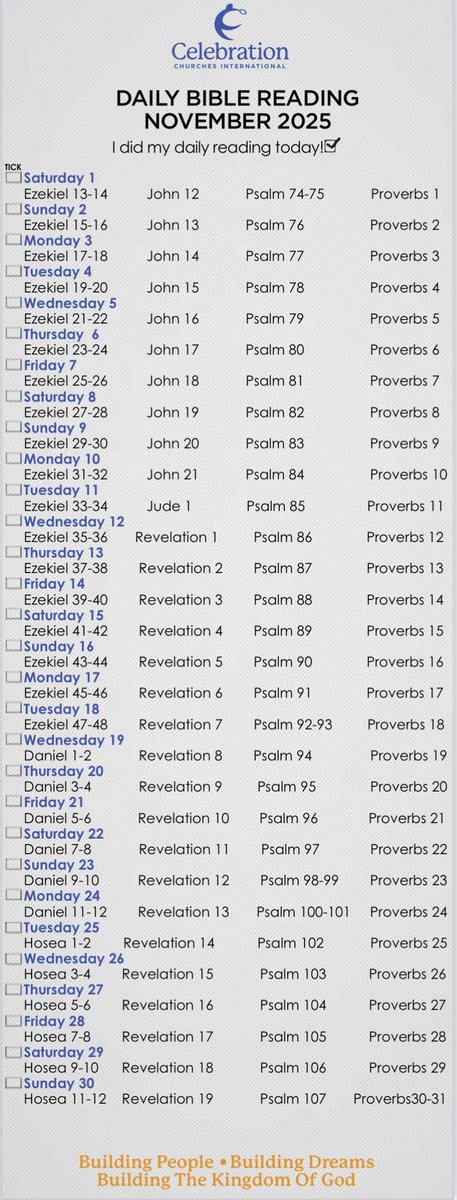 Remember to do your Daily Bible Reading this November 2025.