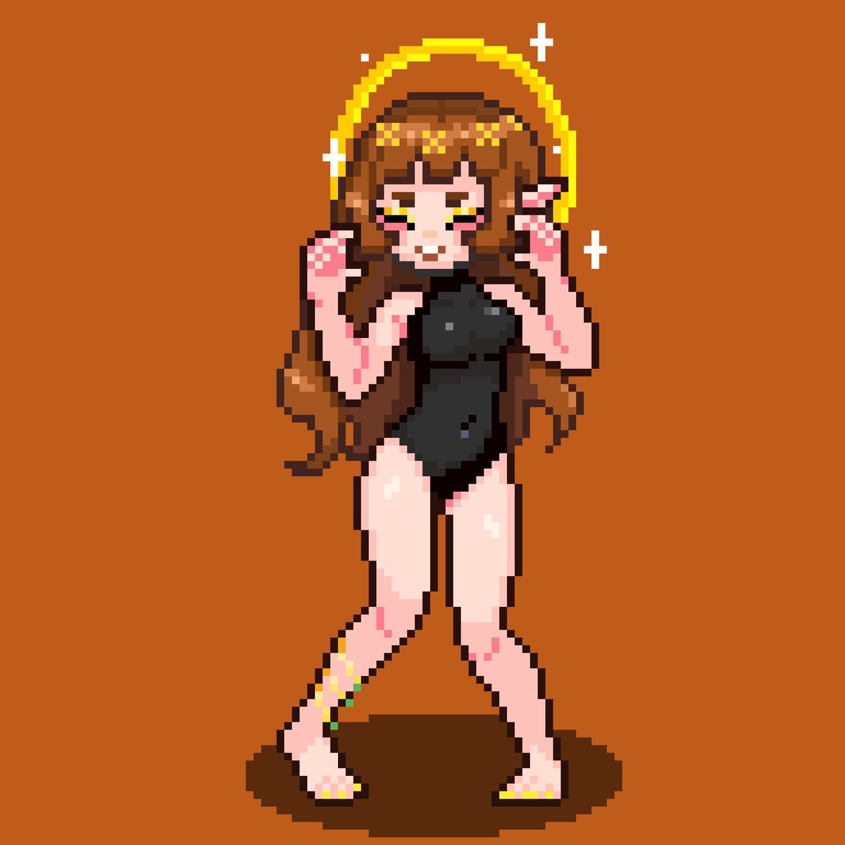 Cabô roupinha de abrobra, cabô Halloween~
.
#pixelart #purinhart