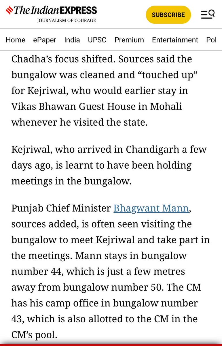 SwatiJaiHind's tweet image. So called fact checker @zoo_bear worked overtime trying to prove that the Chandigarh’s lavish bungalow being used by Kejriwal ji is some random building.
Do read this Indian Express report that exposes his FAKE PROPAGANDA!
He should now delete his tweet and apologise for…