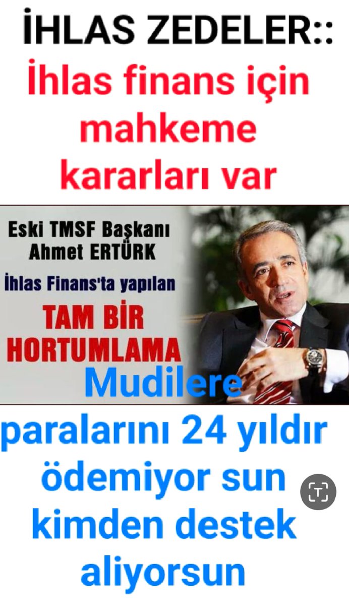 #İhlasFinansaDaKayyumŞart!
🛑HAKİKATEN YETER ARTIK!
#İHLASZEDELER 25 YILDIR HER TÜRLÜ SAHDEKÂRLIĞA MARUZ KALDI!
ŞİMDİ DE KURU 7 ₺den HESAPLAYIP HESAP KAPAMAYI TEKLİF EDEBİLİYORLAR!
#HAK #HUKUK #ADALET
📌#ELİNSAF
<a href="/RTErdogan/">Recep Tayyip Erdoğan</a> <a href="/yilmaztunc/">Yılmaz TUNÇ</a> <a href="/eczozgurozel/">Özgür Özel</a> <a href="/mustafaelitas/">Mustafa Elitaş</a> <a href="/omerbolatTR/">Prof. Dr. Ömer Bolat</a>