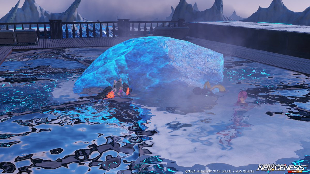 noiskia's tweet image. 7鯖でリルフィーナさんと、あがのさんとで緊急行った後、リルフィーナさんのクリスぺの宇宙船上の温泉でまったりしている図♪
ありがとうございました～また遊びましょう(*&apos;-&apos;)