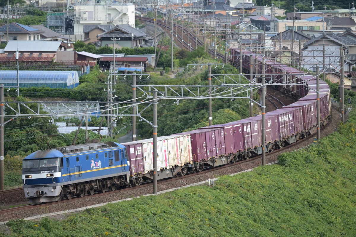 6308w's tweet image. 2025.11.01 13:02
三河大塚〜三河三谷
5087レ
EF210-322＋コキ20B