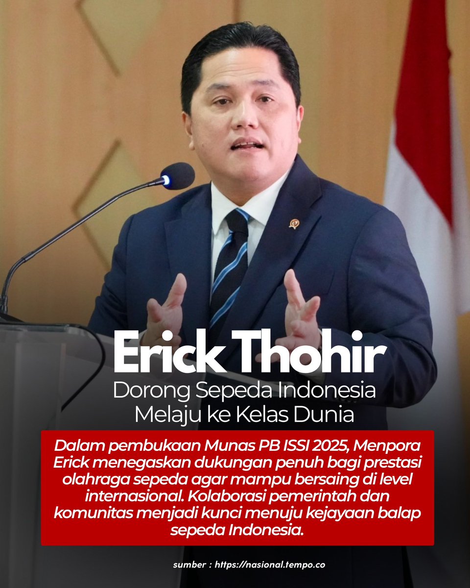 Erick Thohir dorong sepeda Indonesia #berita #atlet #kemenpora #menporafu #erickthohir
