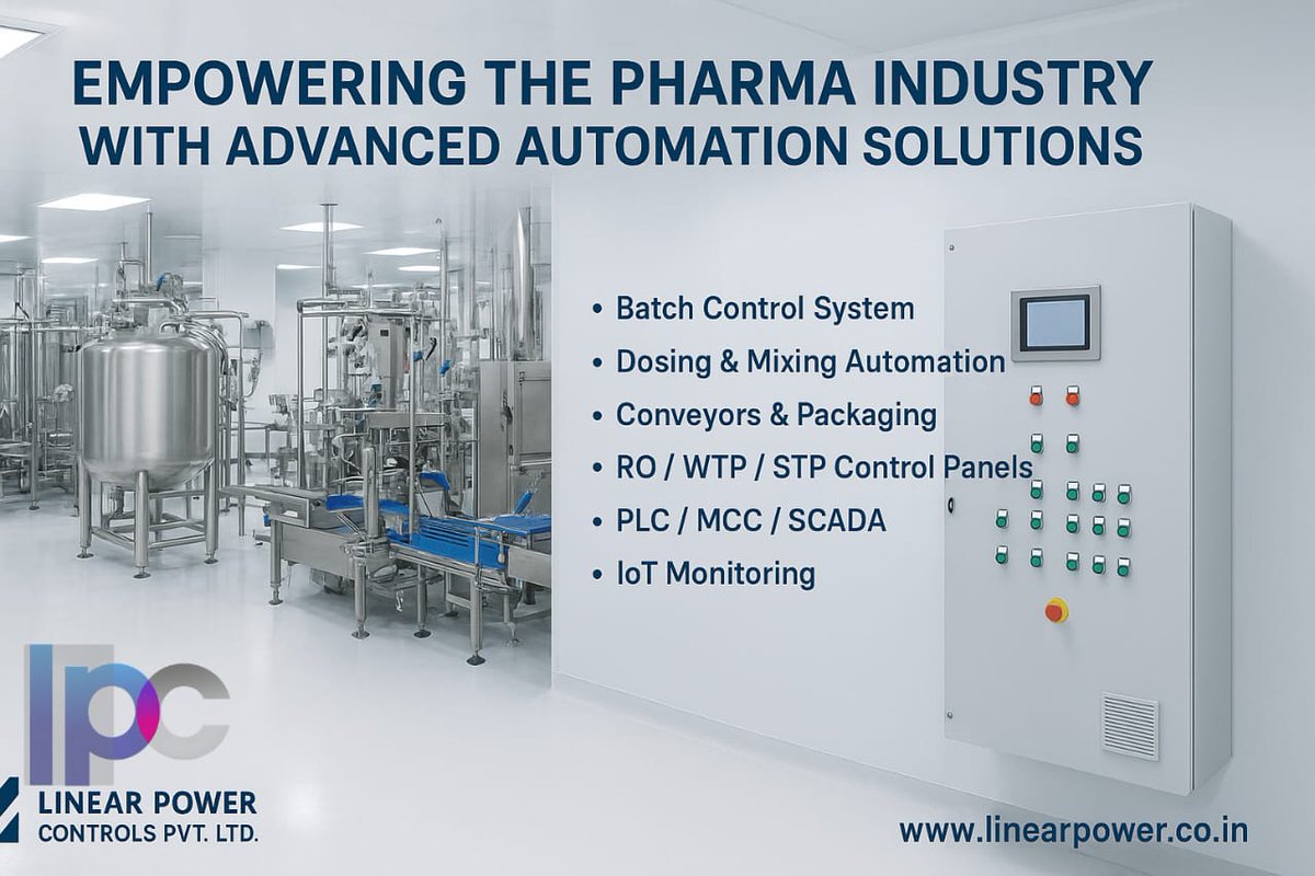 LPC_Automation's tweet image. 🚀Empowering the Pharma Industry with Smart Automation ⚙️
Reliable PLC, MCC &amp;amp; SCADA panels for dosing, mixing &amp;amp; RO/WTP/STP systems.
#PharmaAutomation #PLCPanel #MCCPanel #SCADA #LinearPowerControls