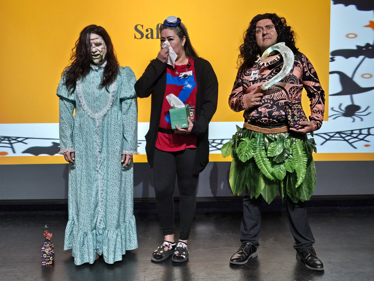 A little bit of fun this afternoon during our PD sessions. 

Halloween Costume Contest 🎃 

1. Regan MacNeil
2. "Sick" "Seven"
3. Maui 

<a href="/HanksStuCo/">Hanks Student Council 🐝</a> | <a href="/JMHanksHigh/">J.M. Hanks High School</a>