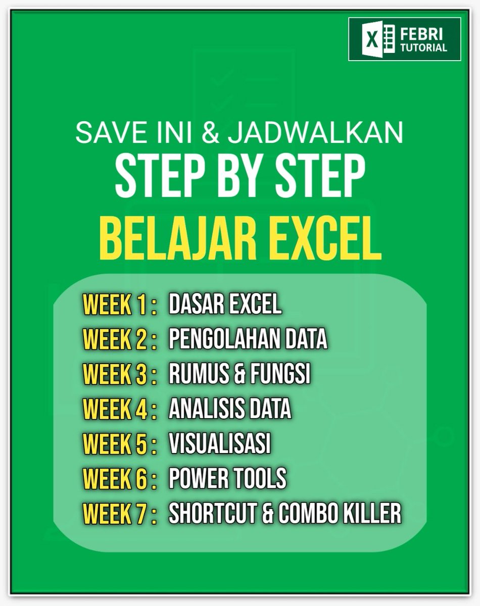 febri_tutorial's tweet image. Save ini jika serius belajar Excel !
Donlot di bio agar ngak ketinggalan step by stepnya
Exceltips #exceltricks