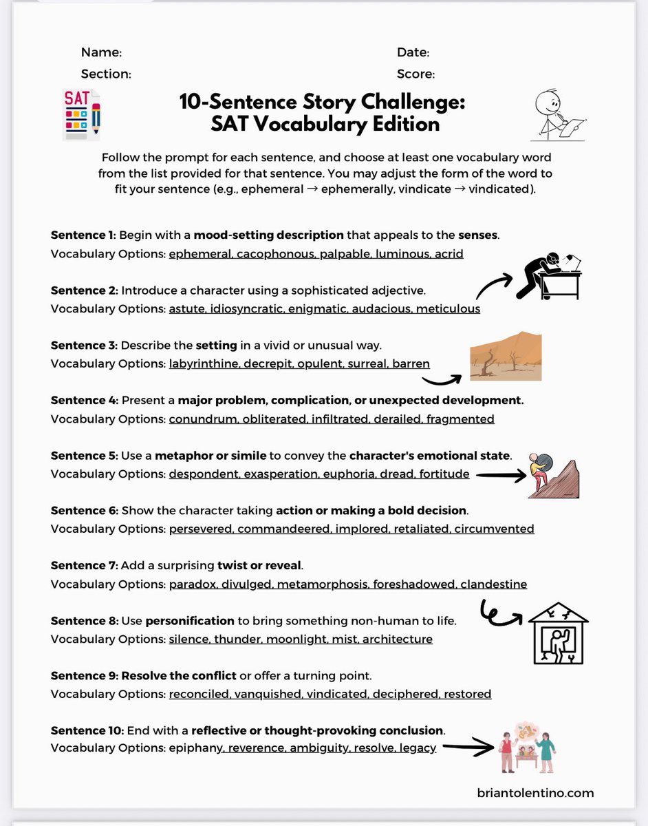 TolentinoTeach's tweet photo. 10-Sentence Story Challenge: SAT Vocabulary Edition

Link: https://t.co/MYrqAu7YQF https://t.co/D2lBX4HswH