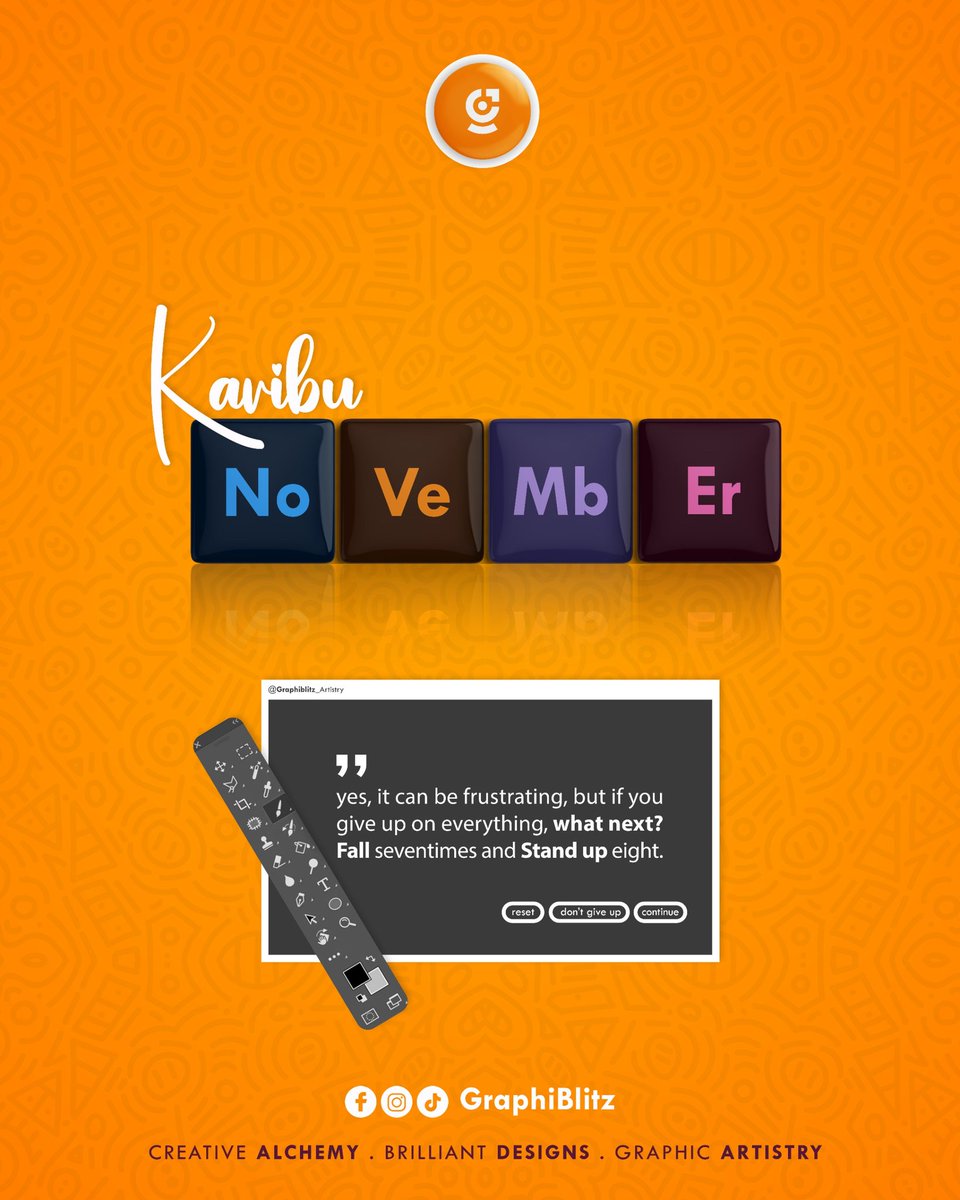 GraphiBlitz's tweet image. CREATIVE ALCHEMY.BRILLIANT DESIGNS. GRAPHIC ARTISTRY

Contact us Today!
Call/WhatsApp &amp;amp; Telegram: +254710 842032
Email: graphiblitz@gmail.com

Facebook Page:
web.facebook.com/graphiblitz/

What's App Group:

#NoveberVybes #HappyNewMonth #GraphicDesigner