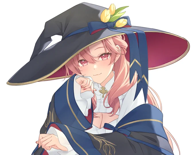 【お仕事告知①】 ゆーなさん(#niniyuuna)の新衣装でイラストを担当させていただきました! 大きな帽子がかわいい魔女衣装です。動いている姿はさらに可愛いのでぜひゆーなさんのストリームを見てください