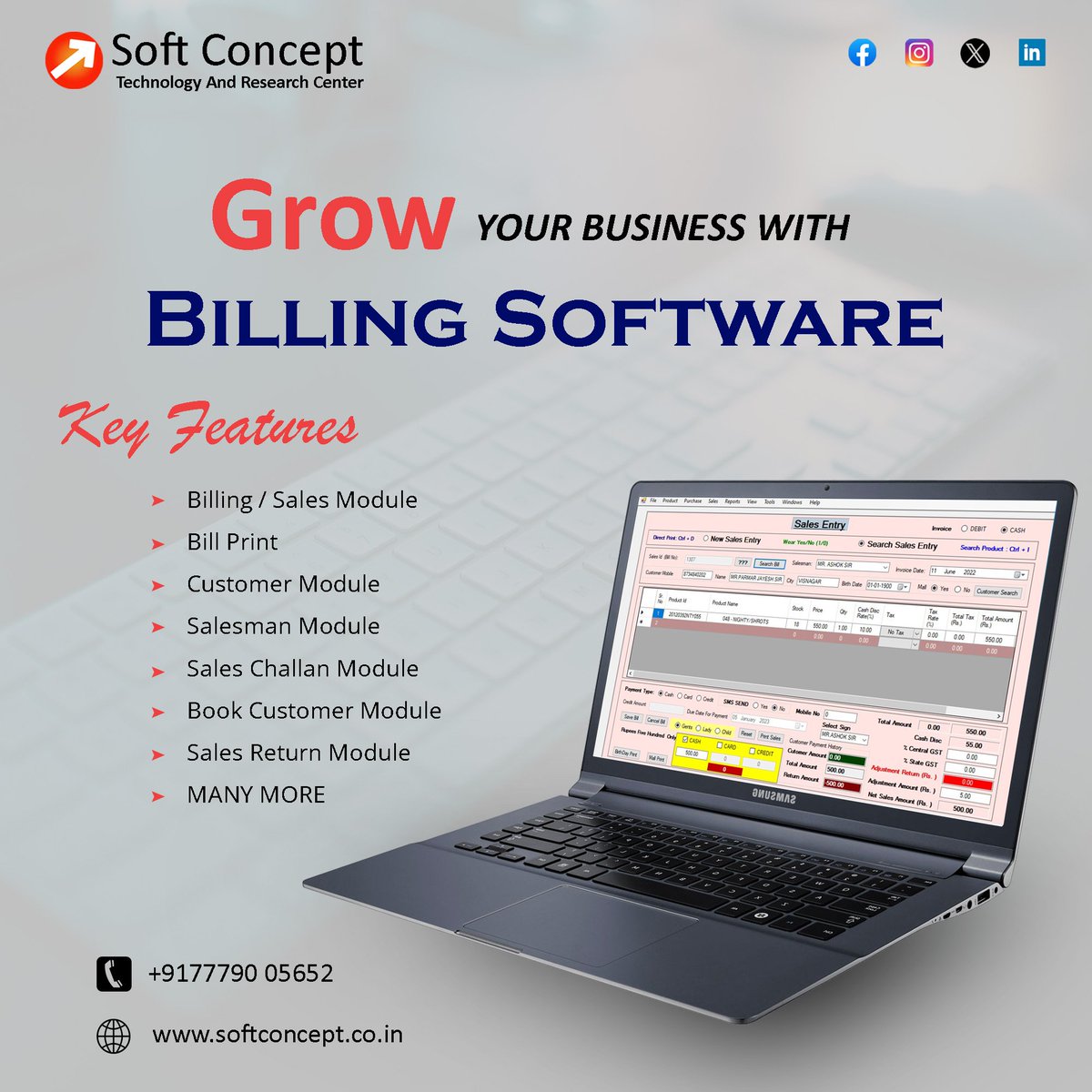 SoftConcept11's tweet image. #bilingsoftware #software #grow_business #business #sctrcsoftware #webappsoftware #billing #softwareengineer #developer #softwarerdeveloper #itcompany #gujarat #softconcpt