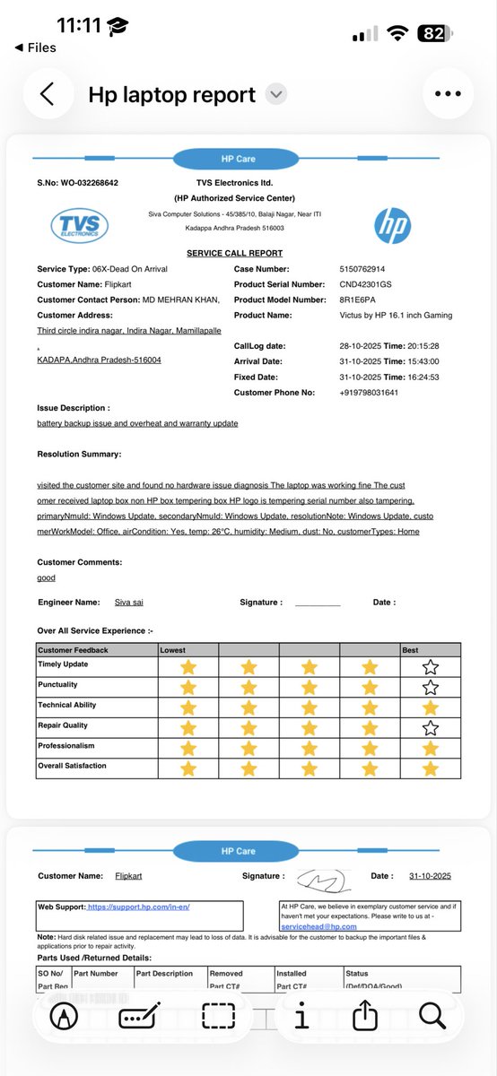 khanmsmehran's tweet photo. @flipkartsupport now customer support says me to share the job sheet of my product given by brand hp and now the upload and share option not showing in my account please do something @flipkartsupport @Flipkart https://t.co/kE6QlkmLH4