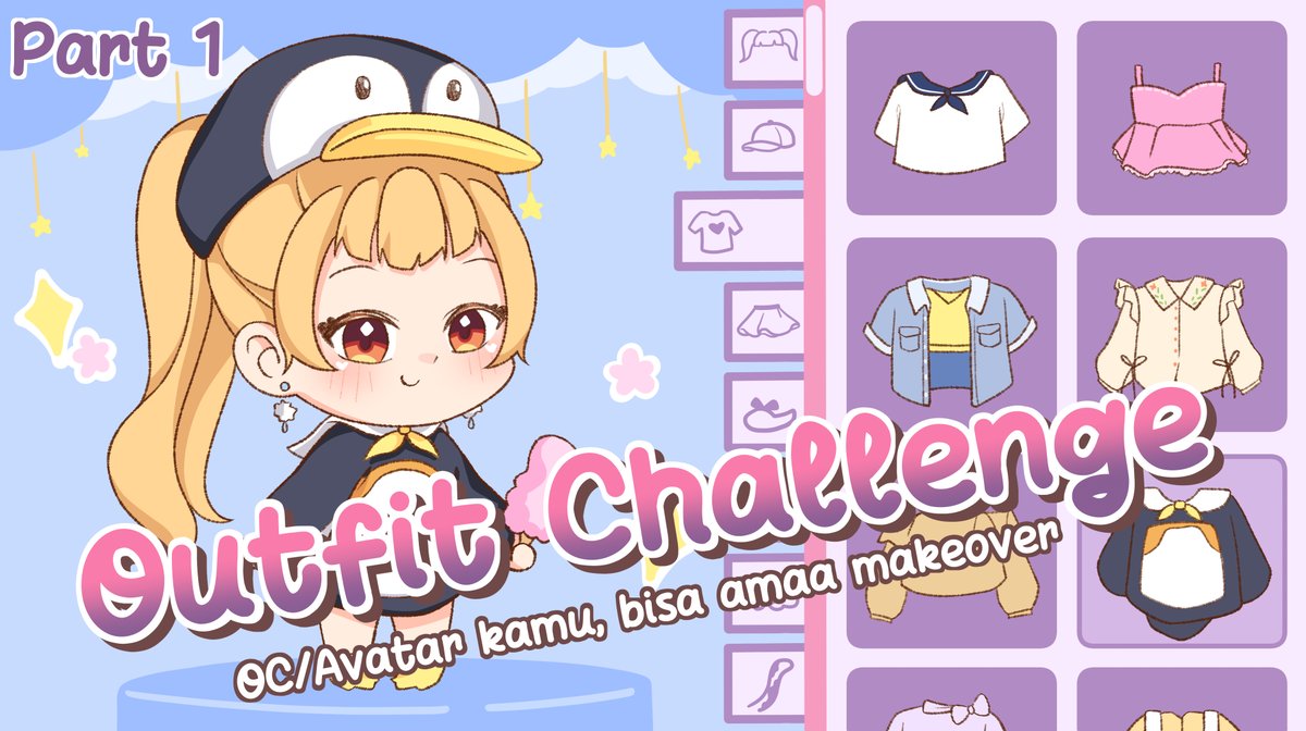 Art challenge bulan akan ada live drawing, dengan mengubah outfit dari oc atau avatar kalian.

Mau ikutan?
Like + Rt
Reply dgn referensi karakter
Akan dipilih 4 karakter
Berkenan untuk di ubah jdi outfit apapun
Seluruh outfit dipastikan SFW

Let's have fun!